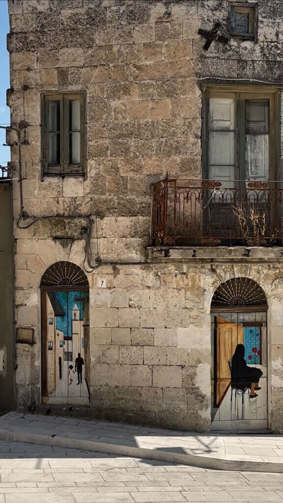Historic baroque building Mussomeli town centre Sicily